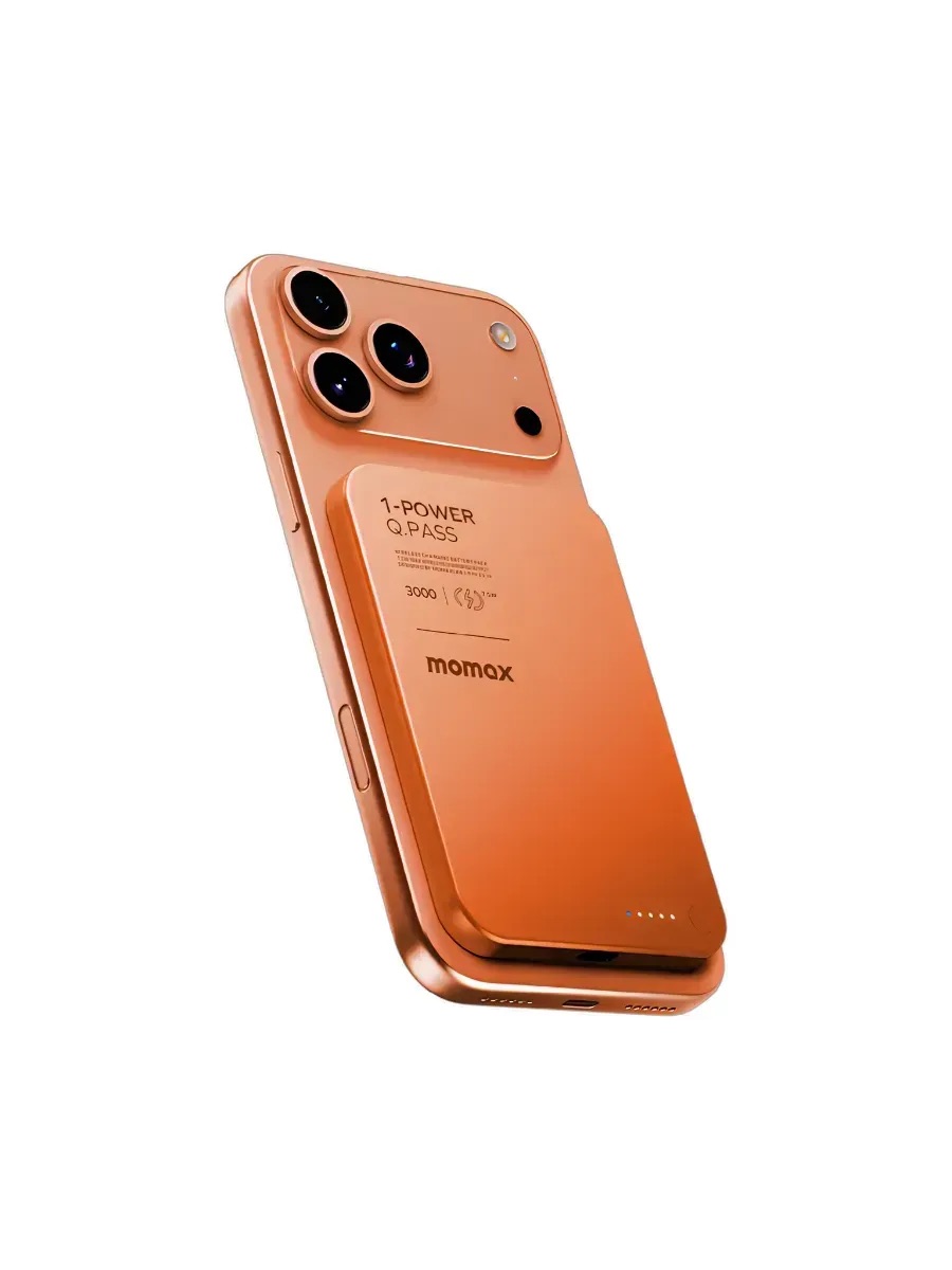 Магнитный повербанк MOMAX  3000mAh Magnetic wireless Battery Pack Оранжевый
