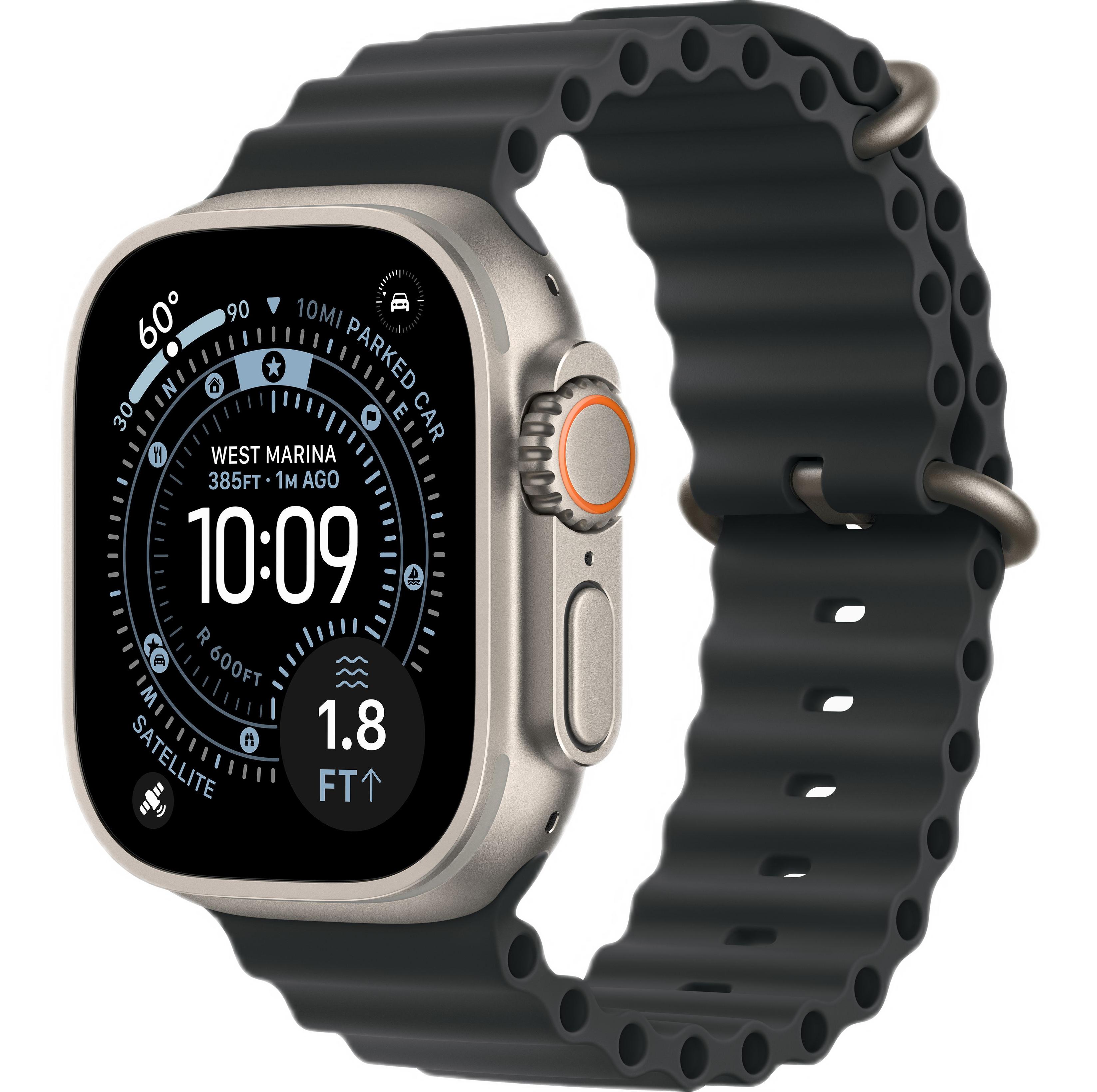 Смарт-часы Apple Watch Ultra 3, Natural Titanium case (Ocean band Black)