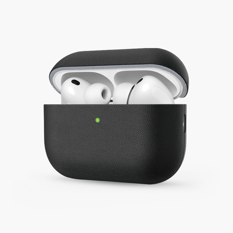 Чехол Keephone Rocca для AirPods 4, экокожа, черный