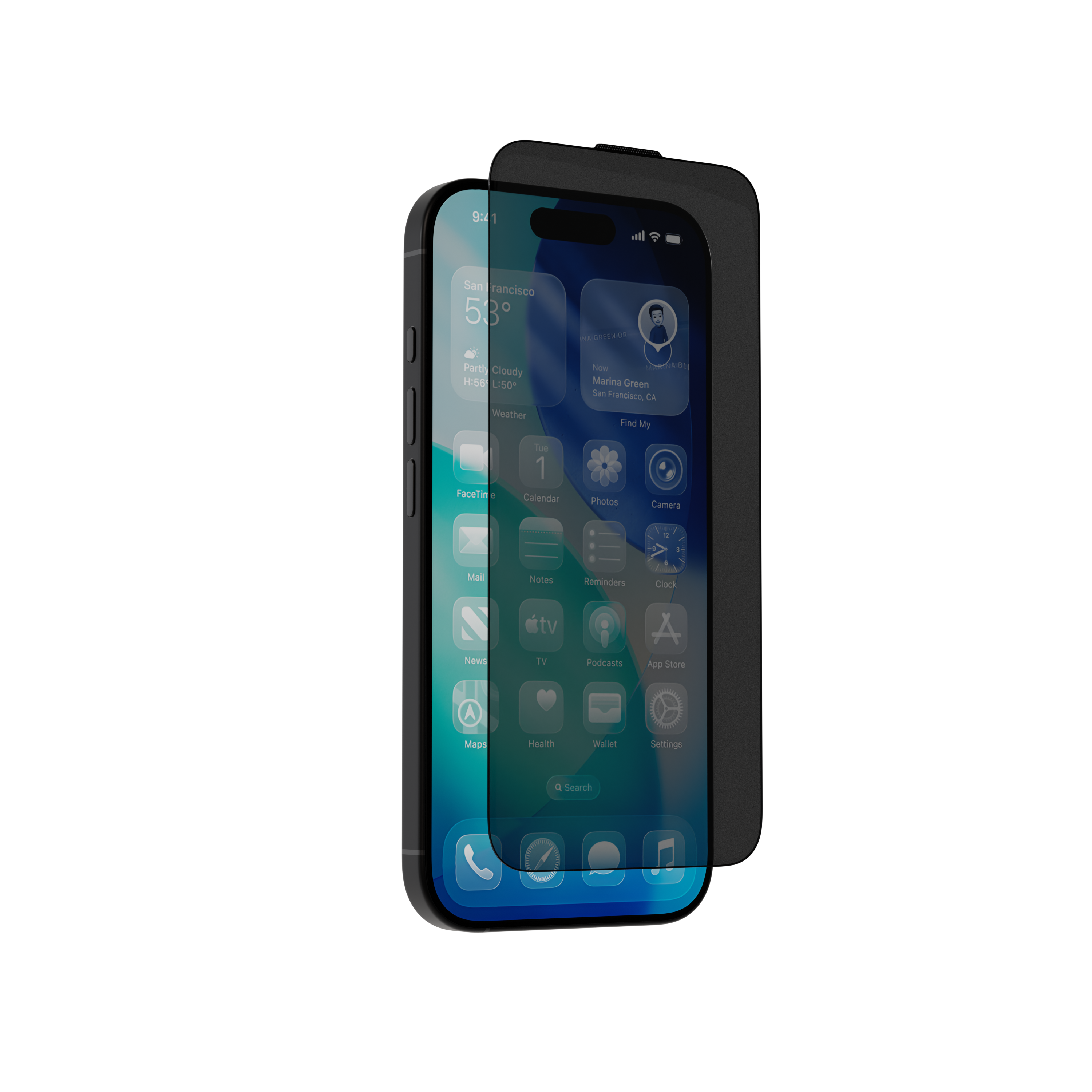 Защитное стекло AceCase - AceGlass Антишпион for iPhone 16 Pro Max