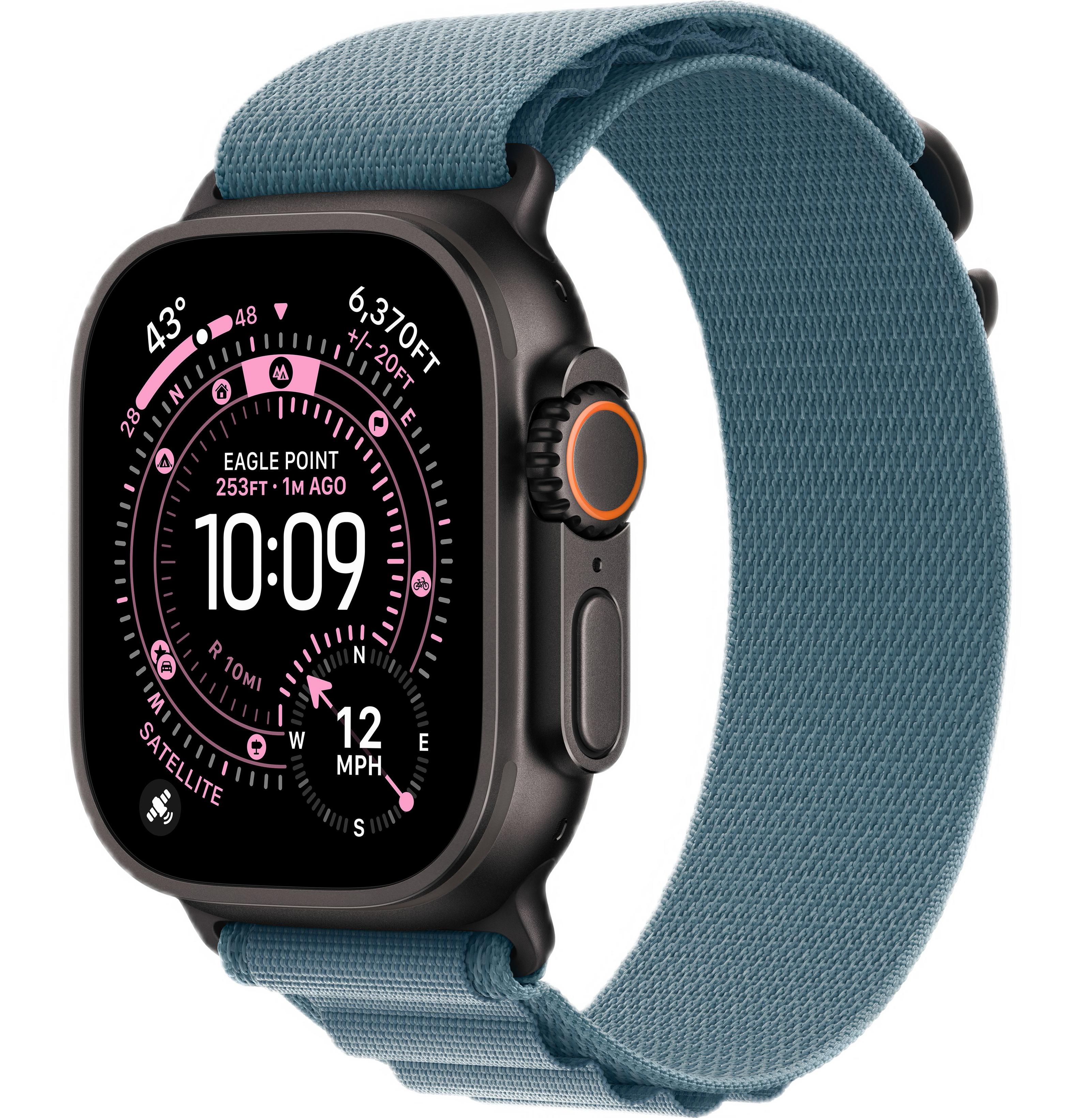 Смарт-часы Apple Watch Ultra 3, Black Titanium case (Alpine loop Light Blue M)