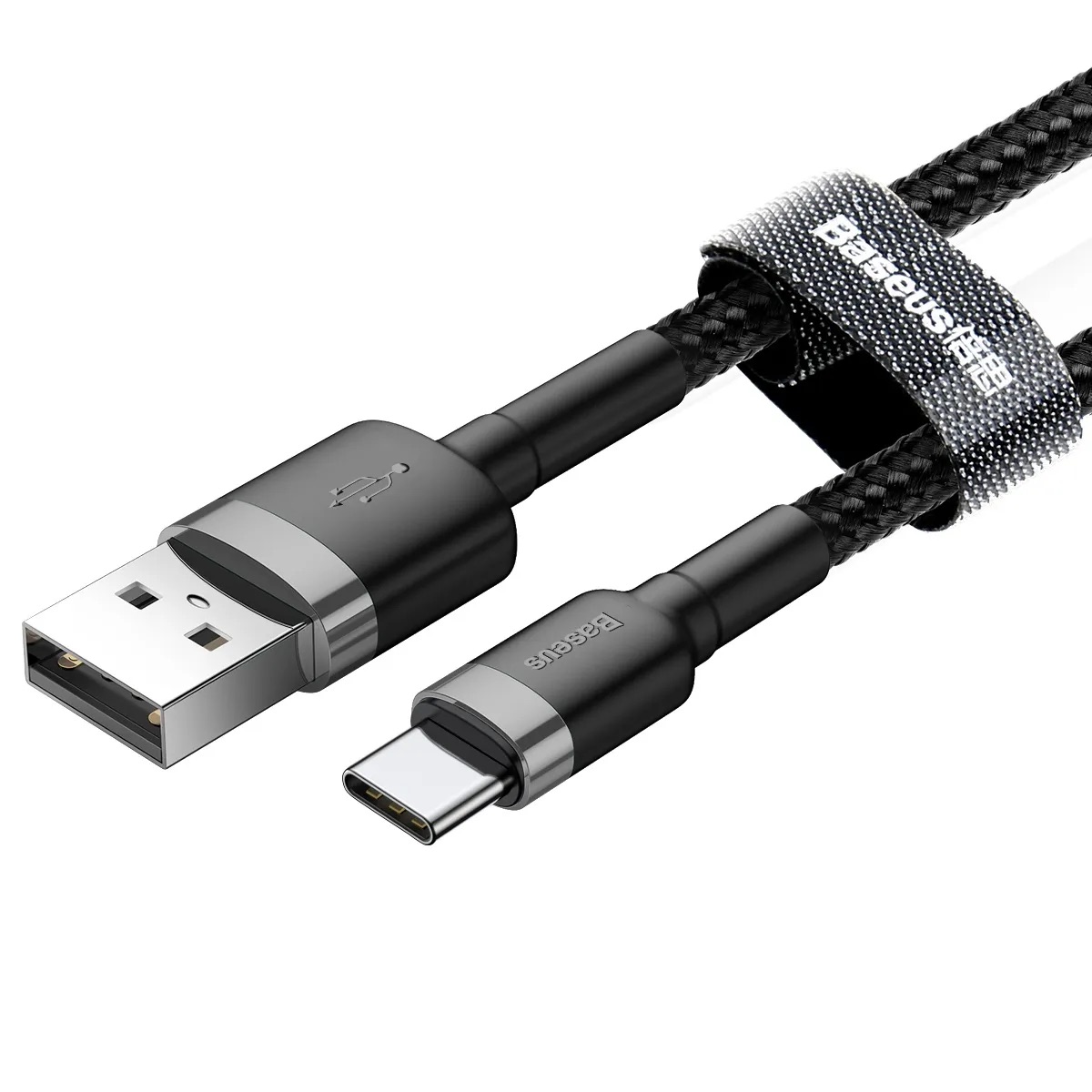 Кабель Baseus Cafule Cable USB for Type-C 3A Gray+Black
