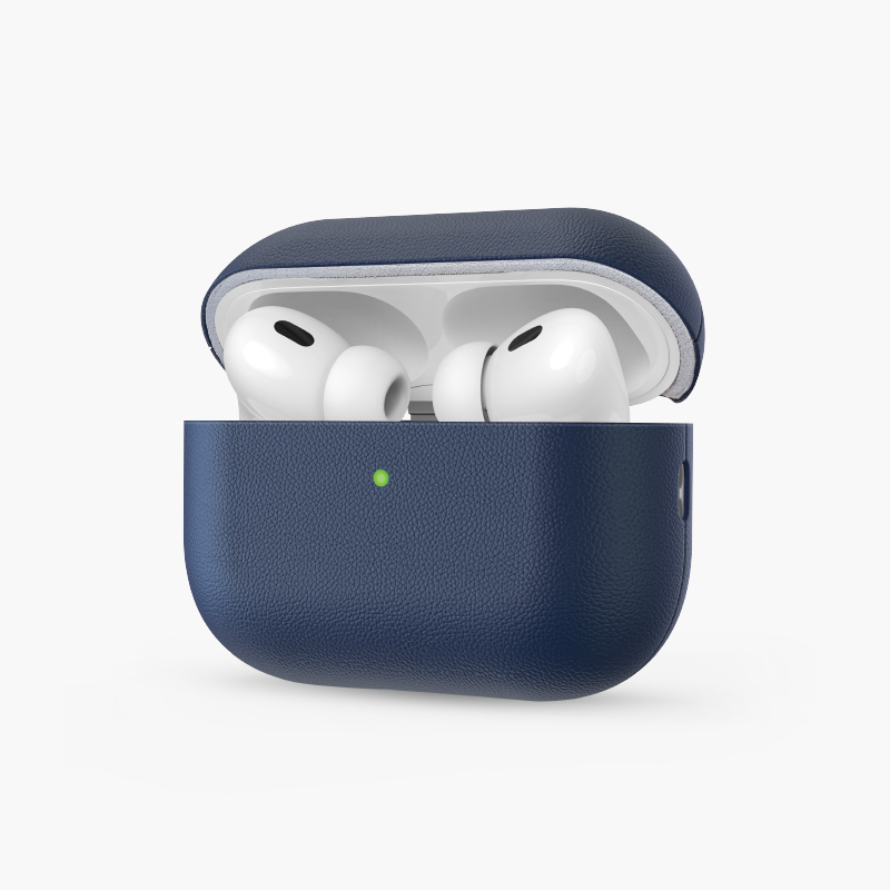 Чехол Keephone Rocca для AirPods 4, экокожа, синий