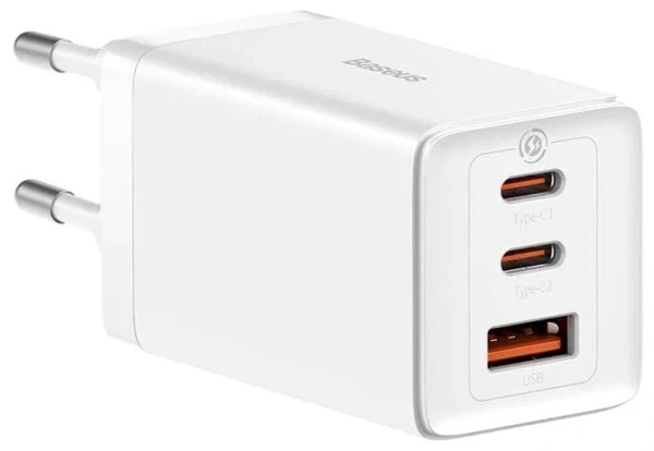 СЗУ Baseus GaN5 Pro 65W Белый с кабелем 100w 1м