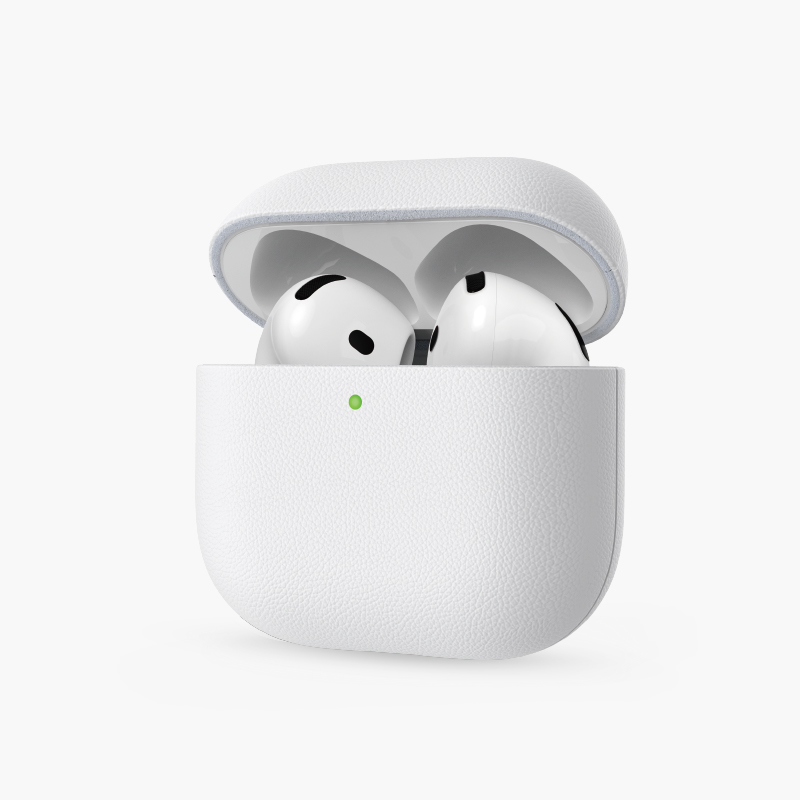 Чехол Keephone Rocca для AirPods 4, экокожа, белый