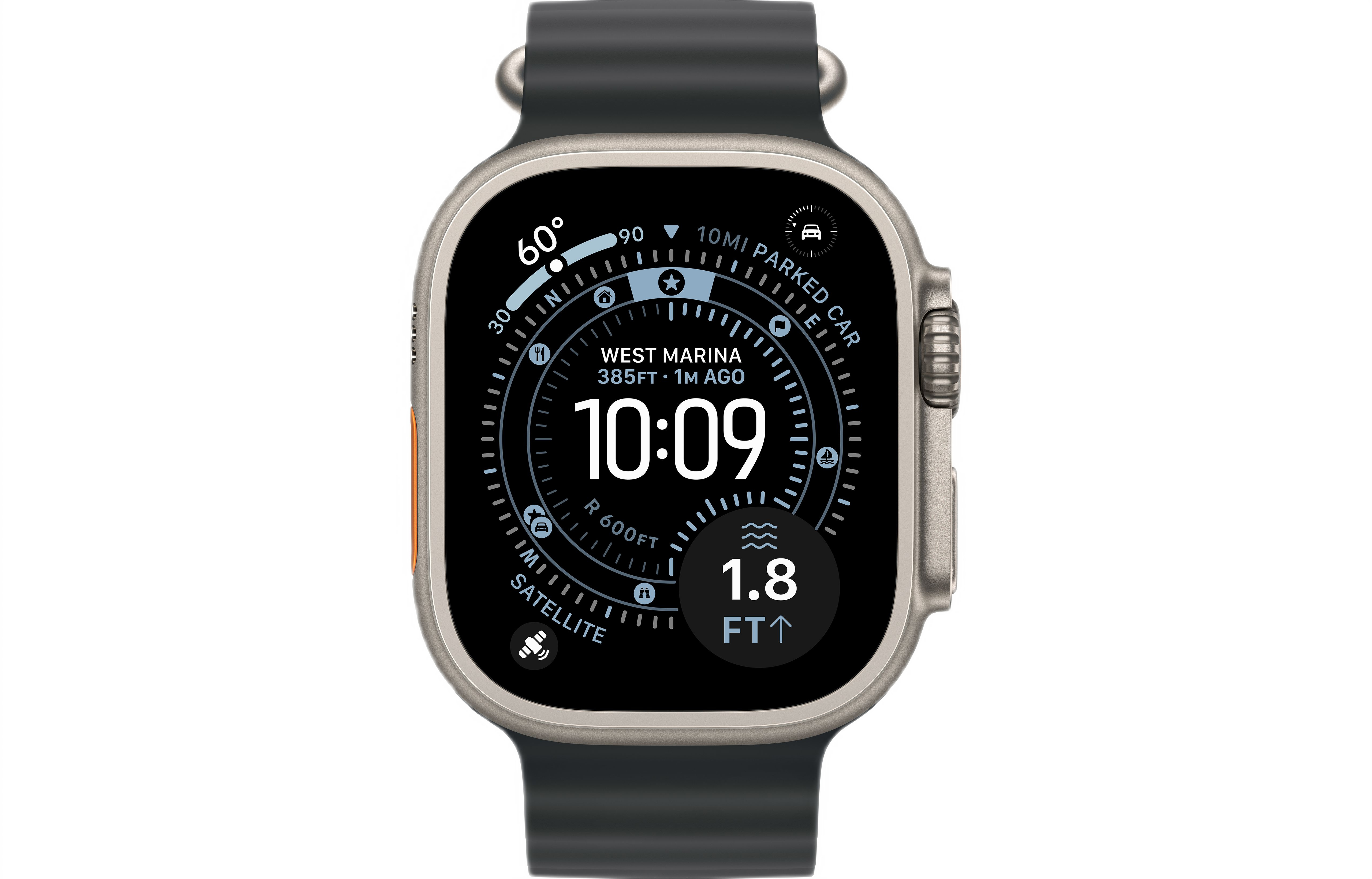 Смарт-часы Apple Watch Ultra 3, Natural Titanium case (Ocean band Black)