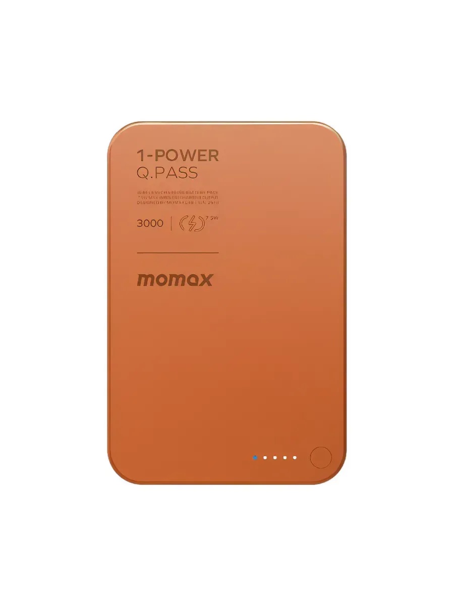 Магнитный повербанк MOMAX  3000mAh Magnetic wireless Battery Pack Оранжевый