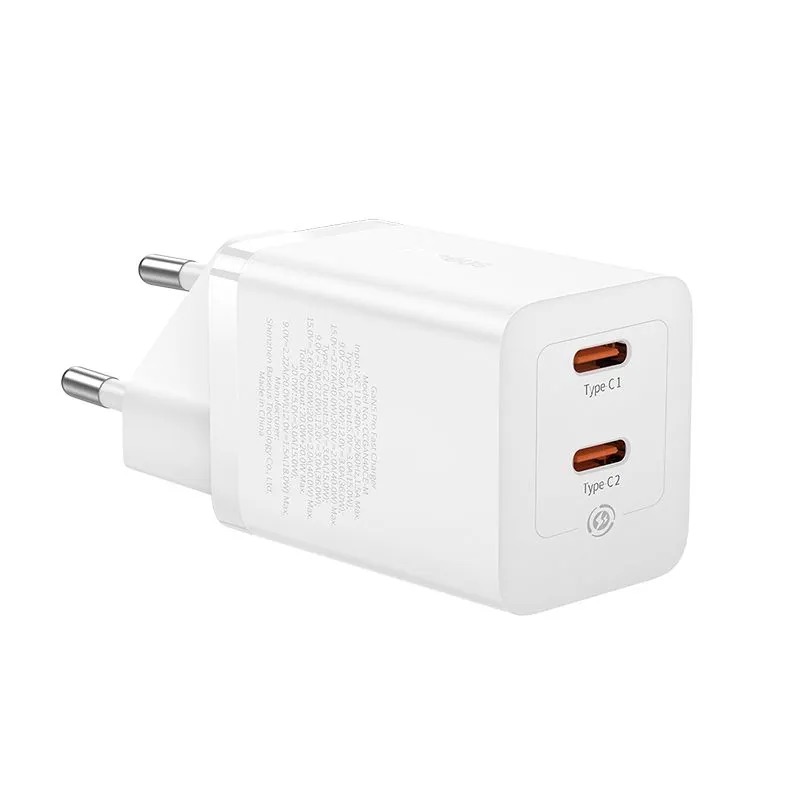 СЗУ Baseus GaN5 Pro Fast Charger с двумя разъемами 40w White