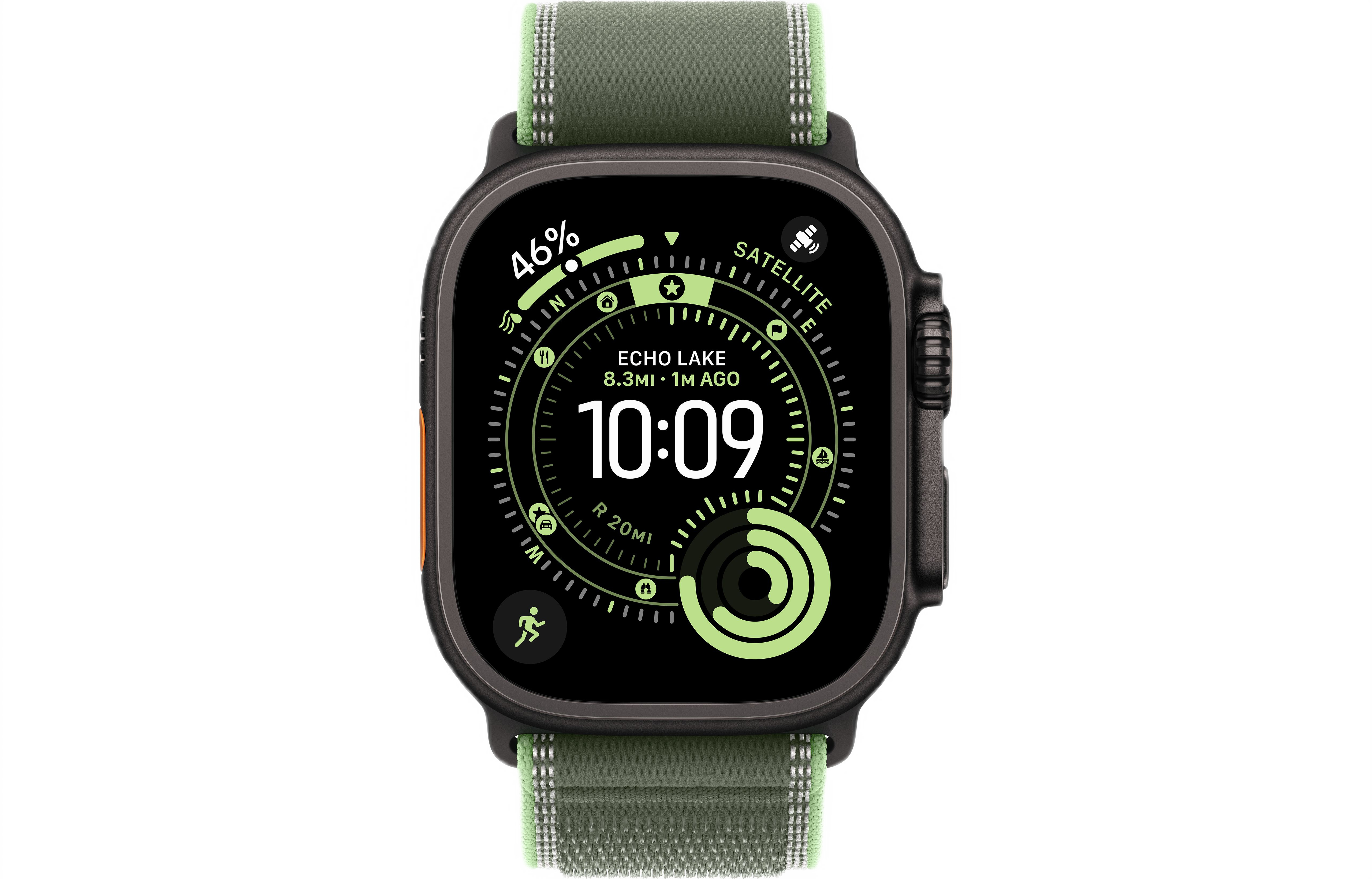 Смарт-часы Apple Watch Ultra 3, Black Titanium case (Trail loop Green/Neon M/L)