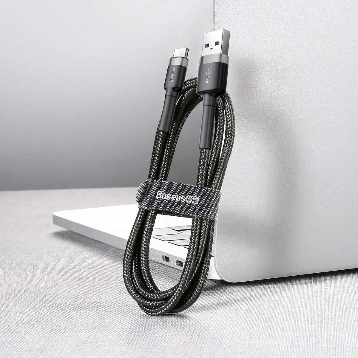 Кабель Baseus Cafule Cable USB for Type-C 3A Gray+Black