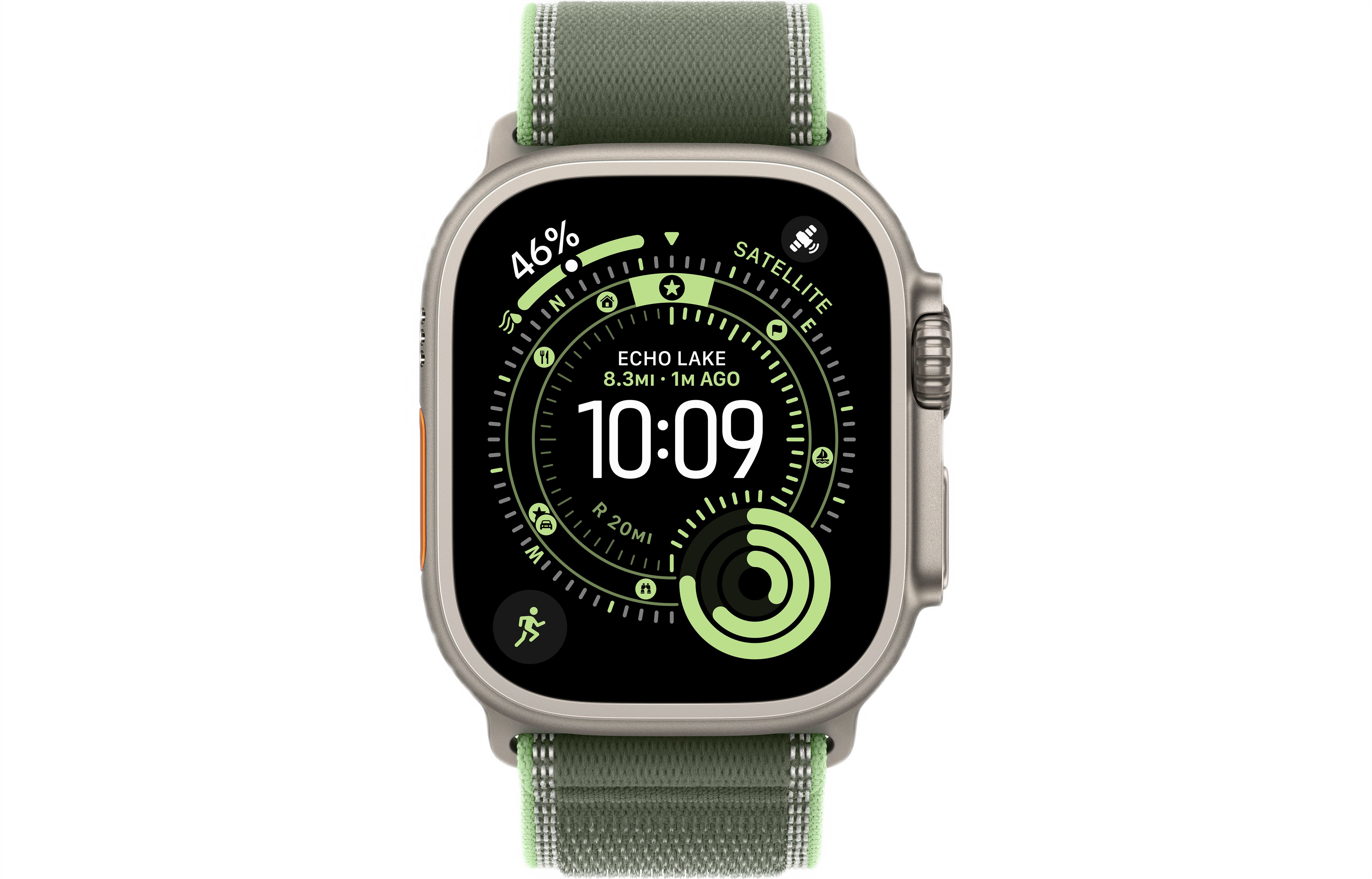 Смарт-часы Apple Watch Ultra 3, Natural Titanium case (Trail loop Green/Neon M/L)