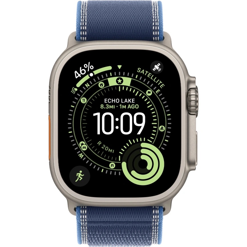 Смарт-часы Apple Watch Ultra 3, Natural Titanium case (Trail loop Blue/Bright Blue M/L)