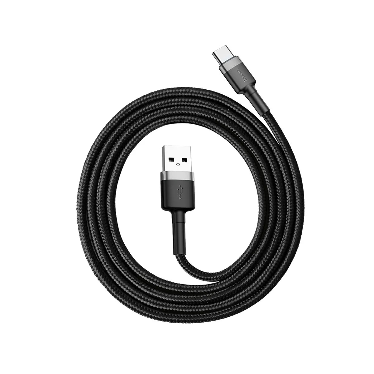 Кабель Baseus Cafule Cable USB for Type-C 3A Gray+Black